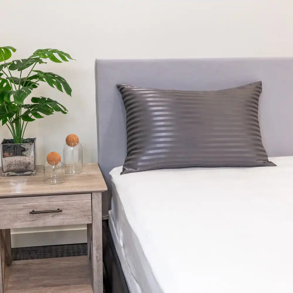 Pillowcase - Grey Striped - King