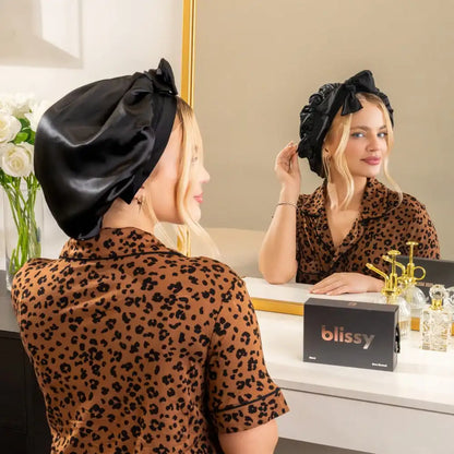 Blissy Bow Bonnet - Black