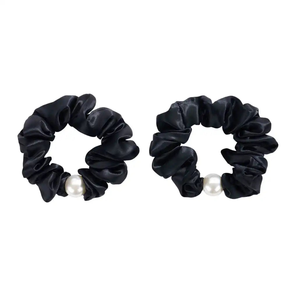 Blissy Pearl Scrunchies - Black