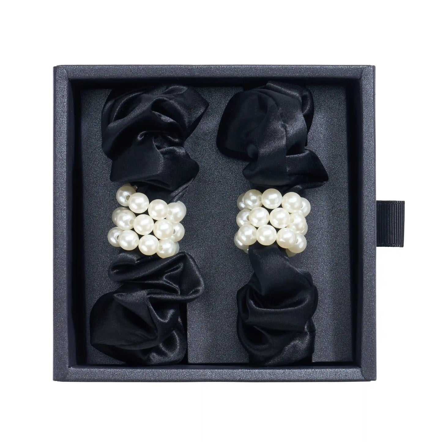 Blissy Petite Pearl Scrunchies - Black