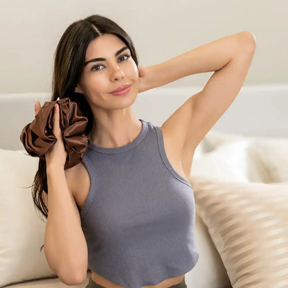 Blissy Oversized Scrunchie - Chocolate