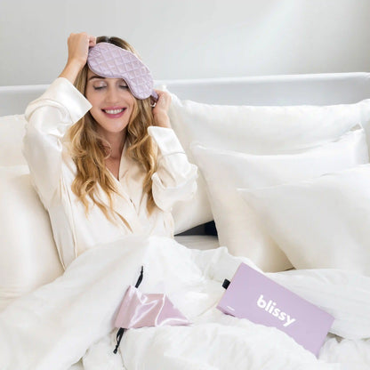 Sleep Mask - Lavender - Diamond Quilted