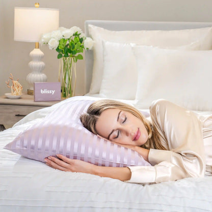 Pillowcase - Lavender Striped - King
