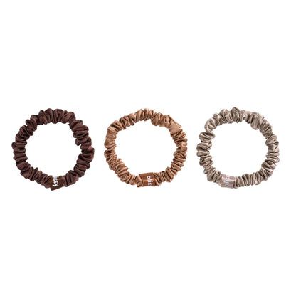 Blissy Skinny Scrunchies - Taupe, Cinnamon, Brown
