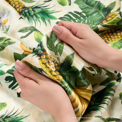 Pillowcase - White Lotus - Pineapple - King
